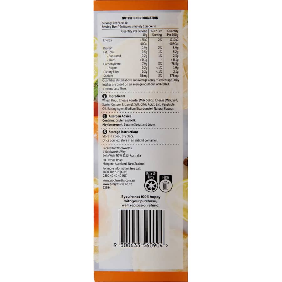 Woolworths Crackers Original Wafer 100g