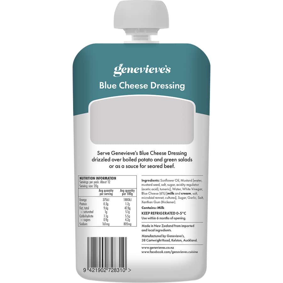 Genevieves Blue Cheese Dressing  Pouch 245g