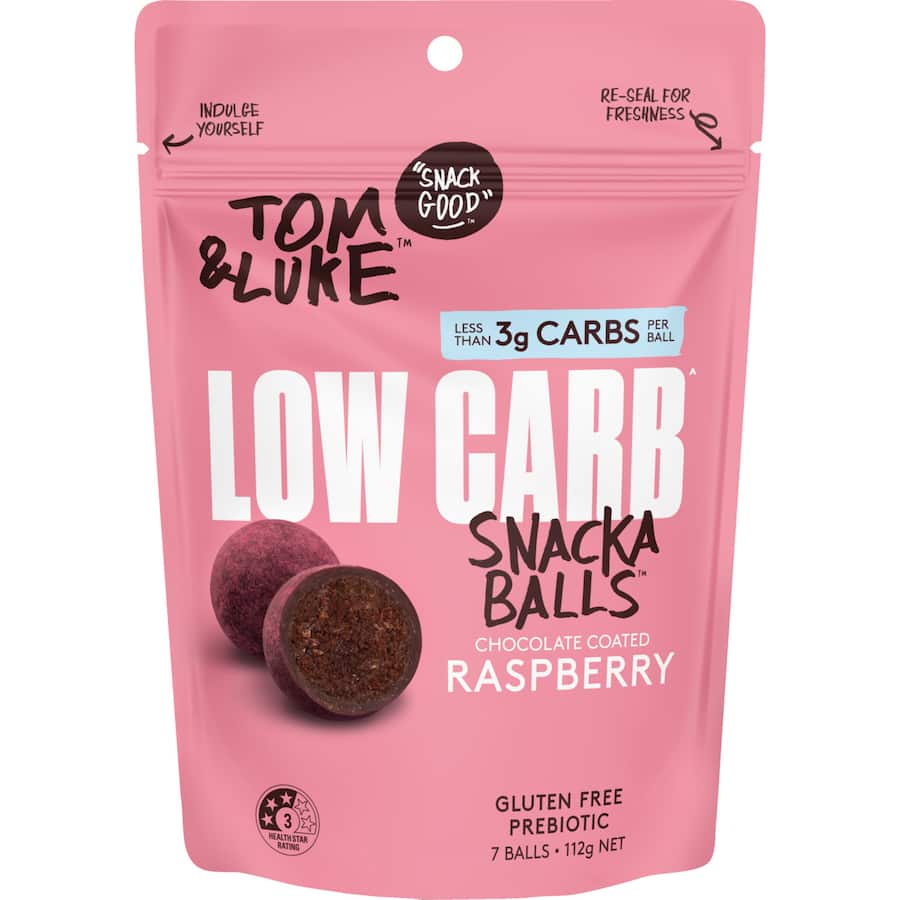 Tom & Luke Snack Balls Low Carb Raspberry 112g