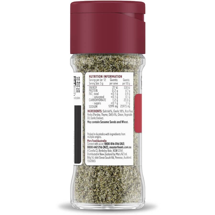 Masterfoods Garlic & Herb Salt Blend Shaker 62g