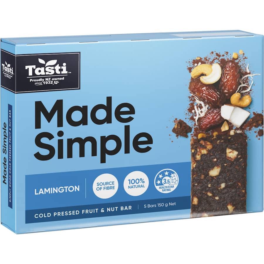 Tasti Made Simple Muesli Bars Lamington 5pk 150g