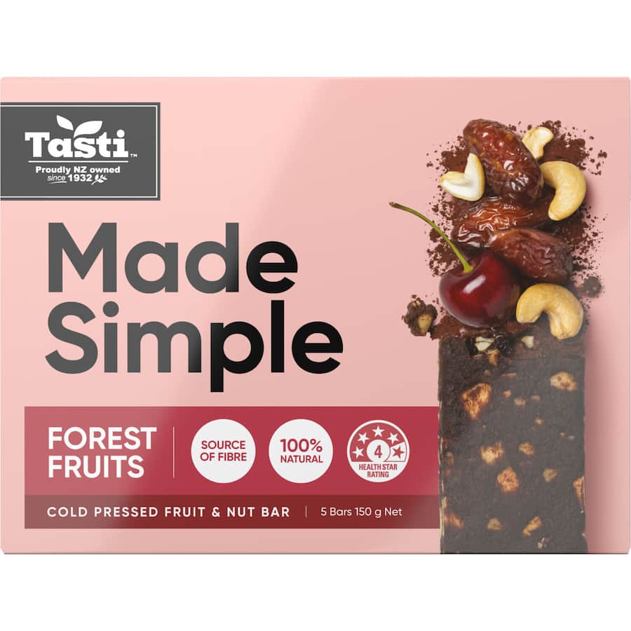 Tasti Made Simple Muesli Bars Forest Berry 5pk 150g