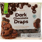 Woolworths Chocolate Drops Dark 200g