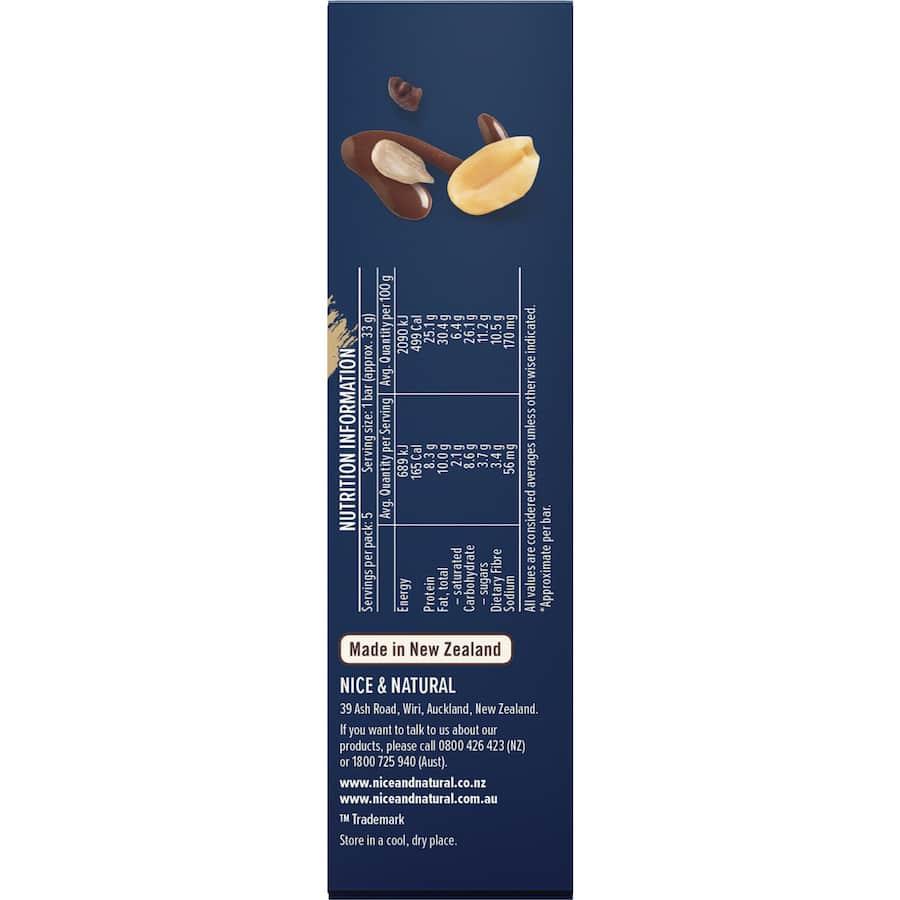 Nice & Natural Protein Nut Bars 3 Super Seeds Dark Choc Cacao 5pk 165g