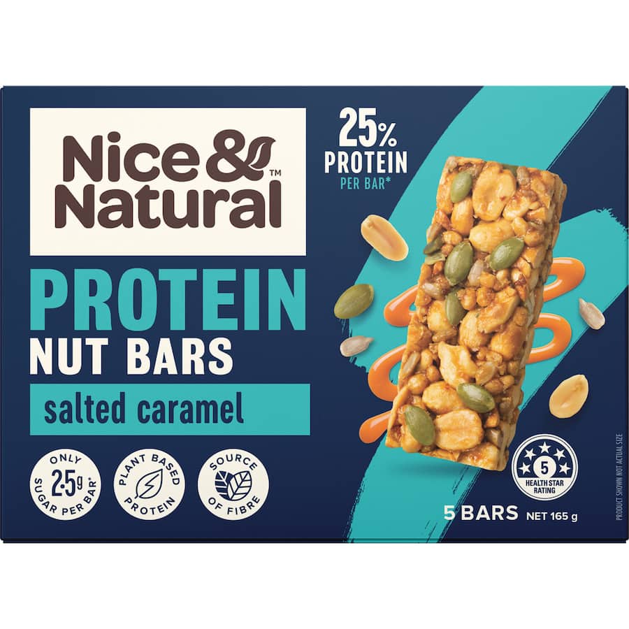 Nice & Natural Protein Nut Bars 3 Super Seeds Salted Caramel 5pk 165g