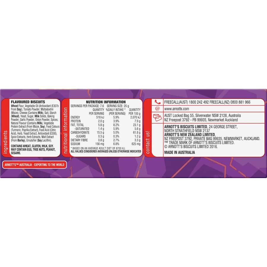 Arnotts Shapes Crackers Pizza Originals 190g