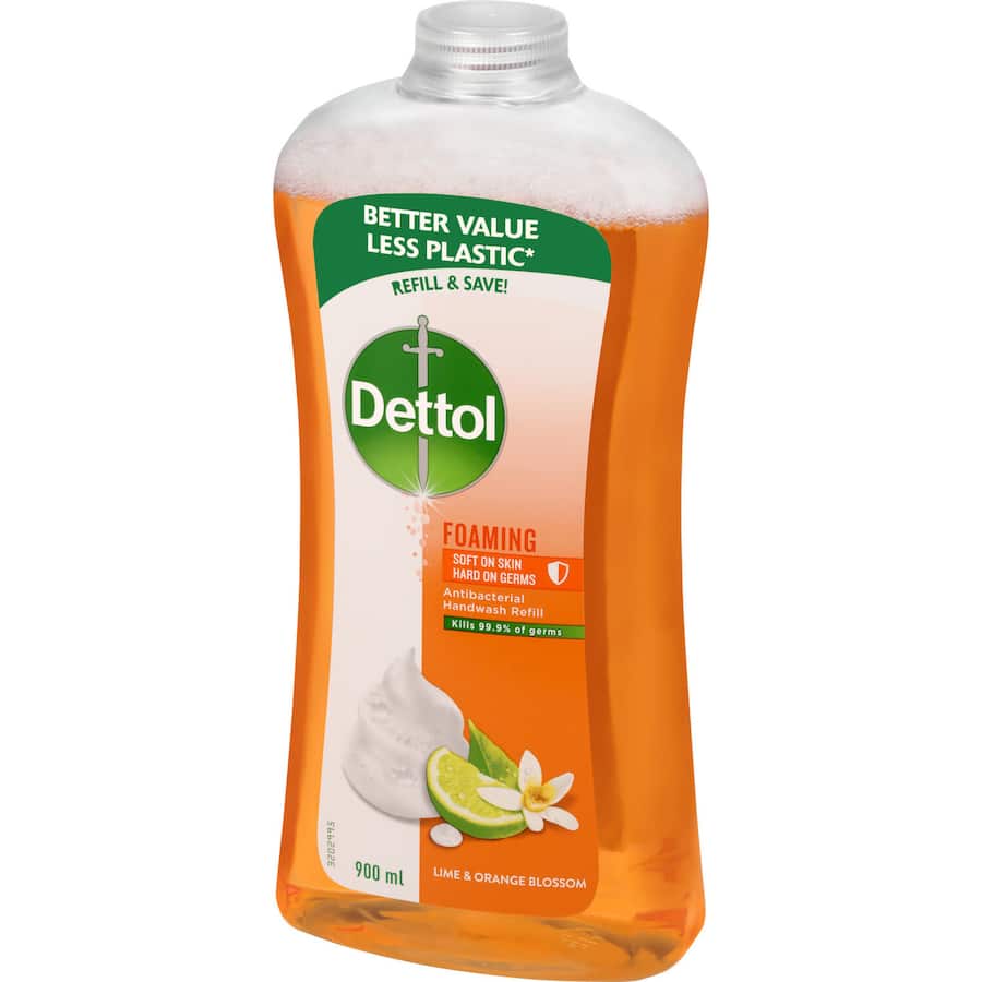 Dettol Foaming Hand Wash Lime & Orange Blossom Refill 900mL