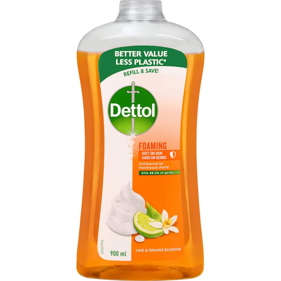 Dettol Foaming Hand Wash Lime & Orange Blossom Refill 900mL