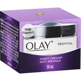Olay Anti Wrinkle Provital Night Face Cream Moisturiser For Mature Skin 50g