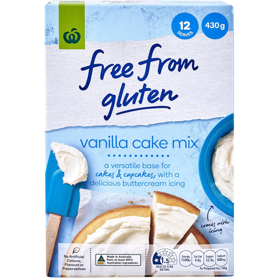 Woolworths Free From Gluten Cake Mix Vanilla 430g