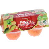 Woolworths Fruit Snack Peach In Strawberry Jelly 480g 120g pottles 4pack