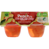 Woolworths Fruit Snack Peach In Strawberry Jelly 480g 120g pottles 4pack