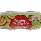 Woolworths Fruit Snack Peach In Strawberry Jelly 480g 120g pottles 4pack