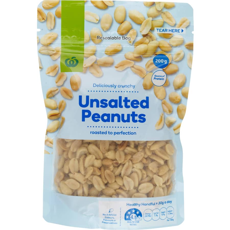 Woolworths Peanuts Unsalted 200g