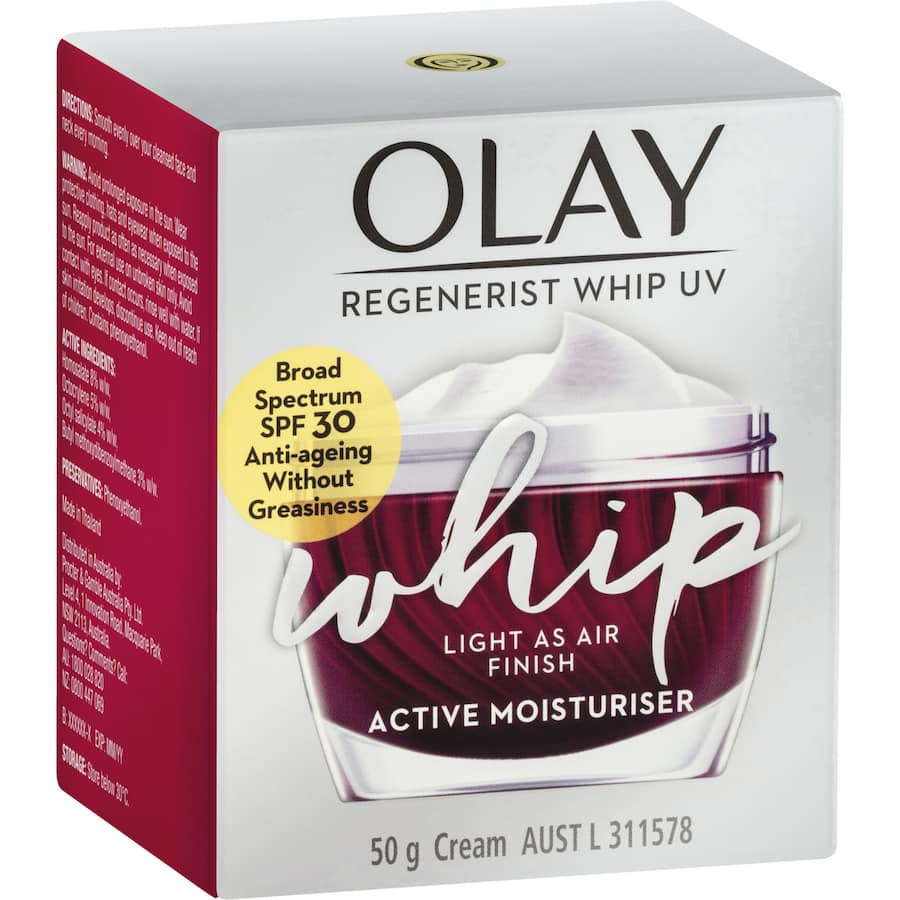 Olay Regenerist Whip Uv Face Cream Moisturiser Spf 30 50g