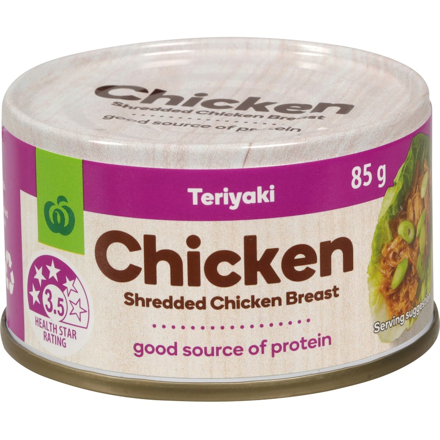 Woolworths Canned Chicken Teriyaki Tear tab can 85g