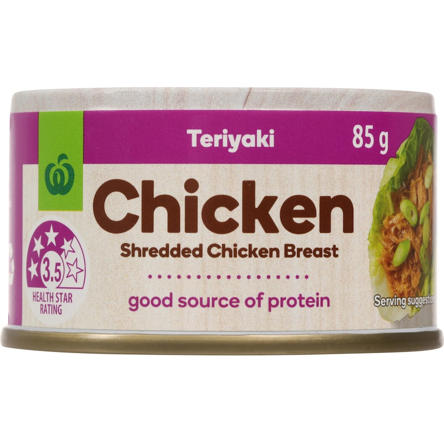 Woolworths Canned Chicken Teriyaki Tear tab can 85g