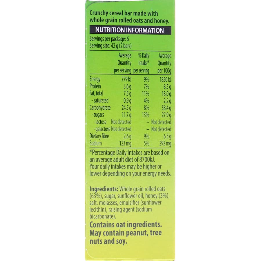 Nature Valley Crunchy Muesli Bars Oats With Honey 6pk 252g