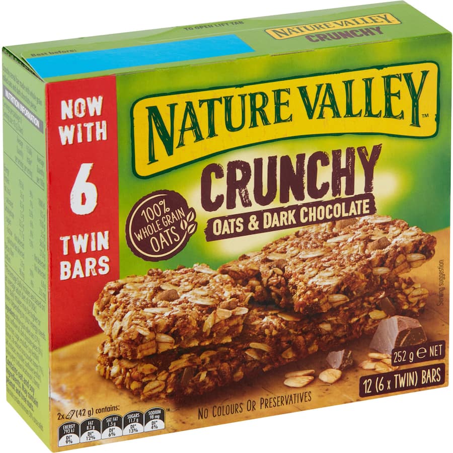 Nature Valley Crunchy Muesli Bars Oats & Dark Chocolate 6pk 252g