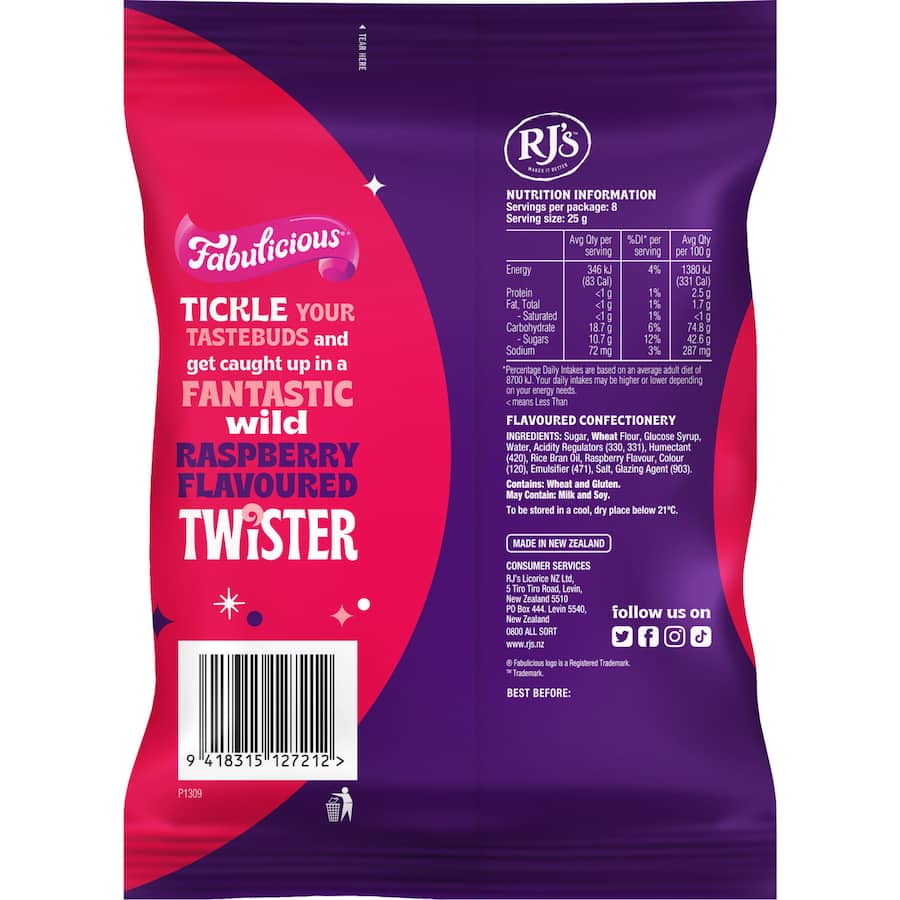 Fabulicious Raspberry Twister  200g