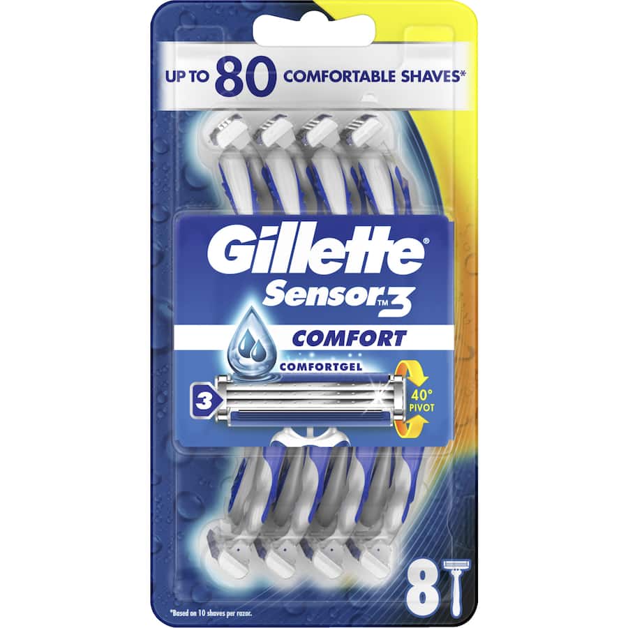 Gillette Sensor 3 Disposable Razor Comfort 8pack