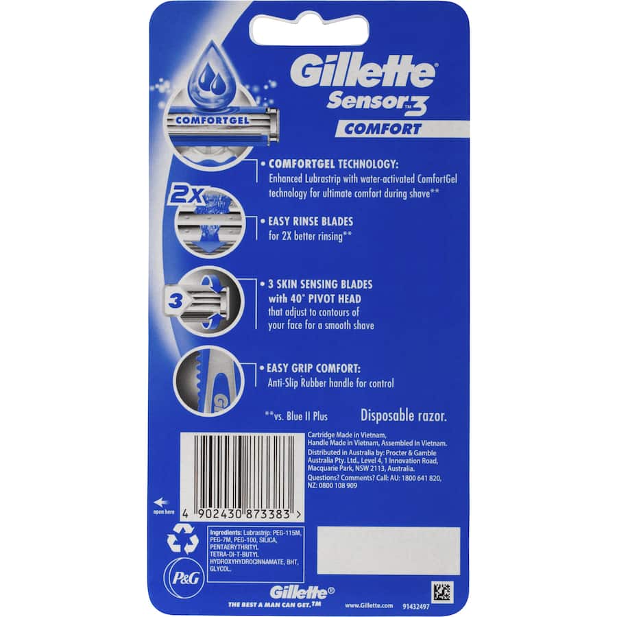 Gillette Sensor 3 Disposable Razor Comfort 8pack
