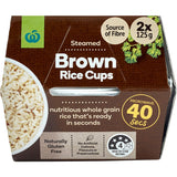Woolworths Brown Rice Microwave 2 X 125g Cups 250g