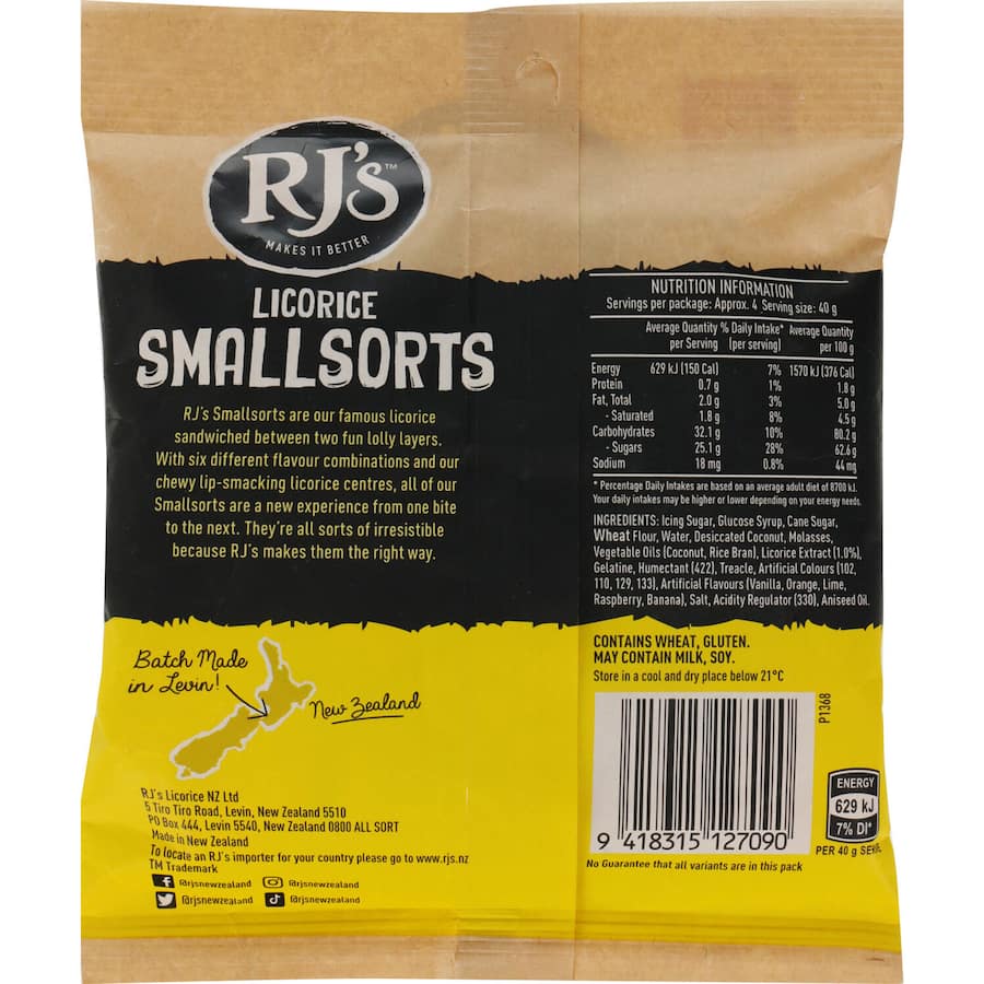Rjs Licorice Smallsorts 180g