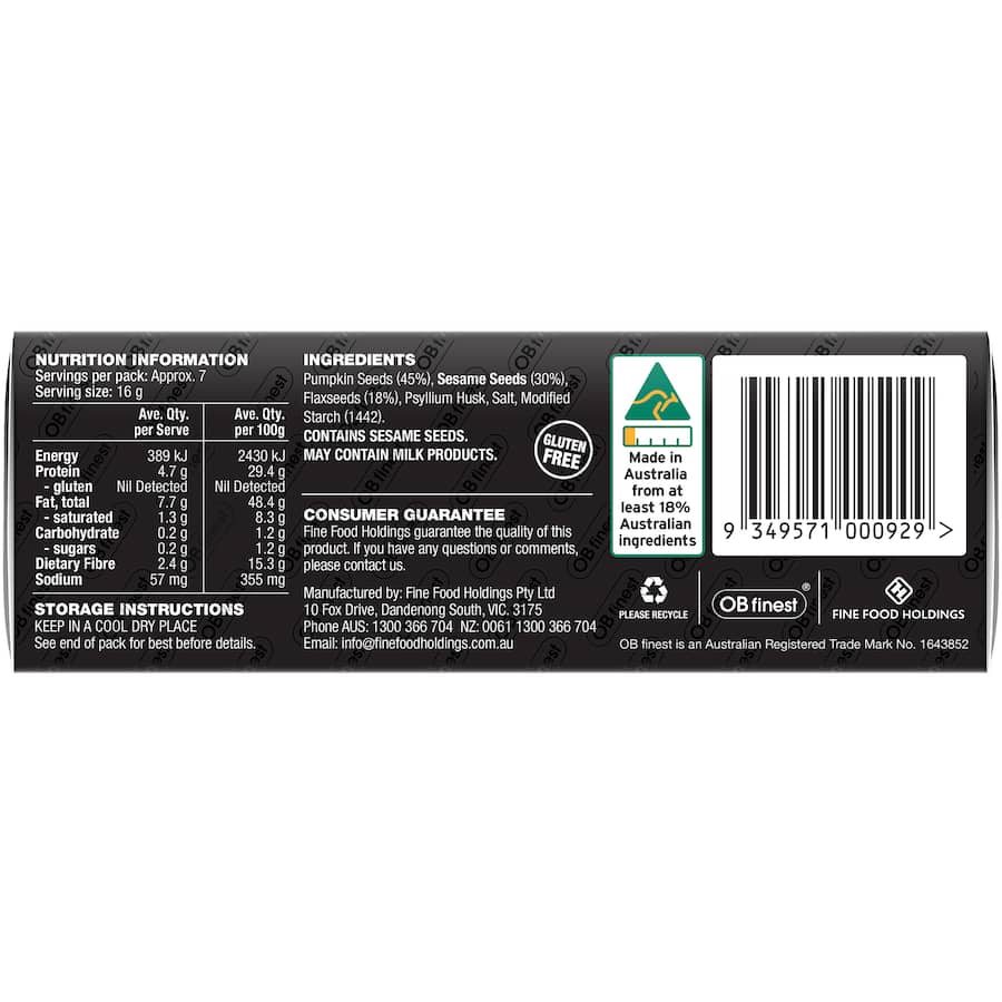 Ob Finest Crackers 3 Seed Crisps 110g