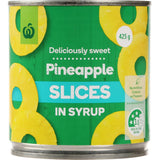 Woolworths Pineapple Sliced In Syrup Can 425g