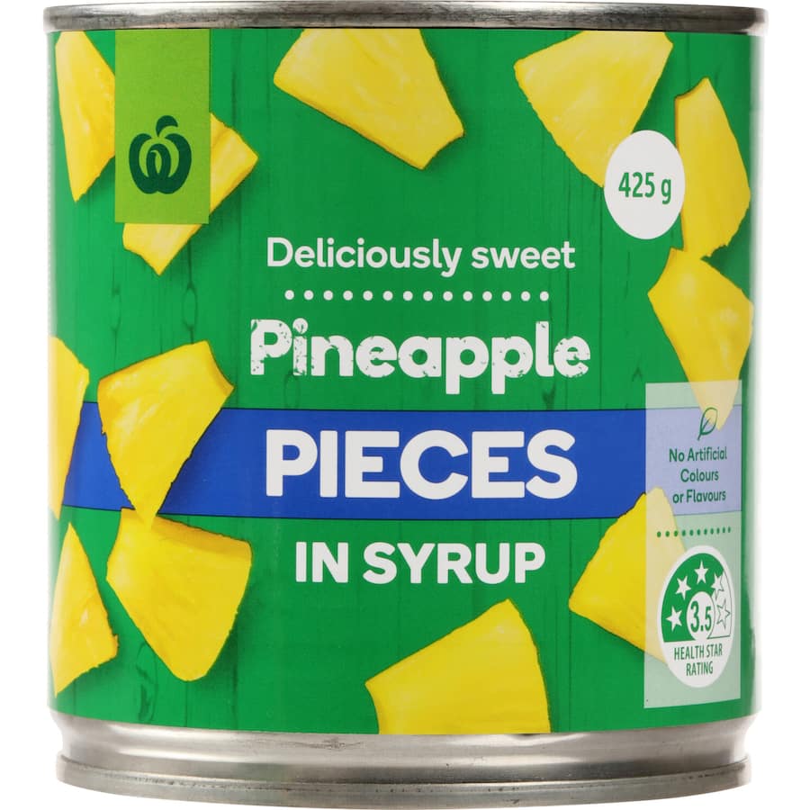 Woolworths Pineapple Pieces In Syrup Can 425g