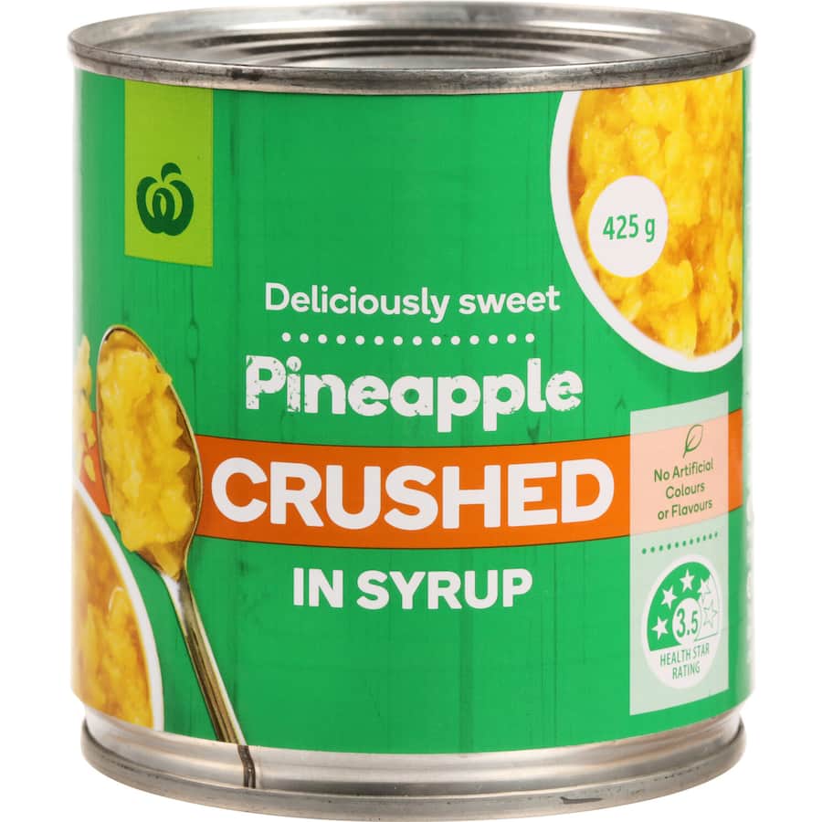 Woolworths Pineapple Crushed In Syrup Can 425g
