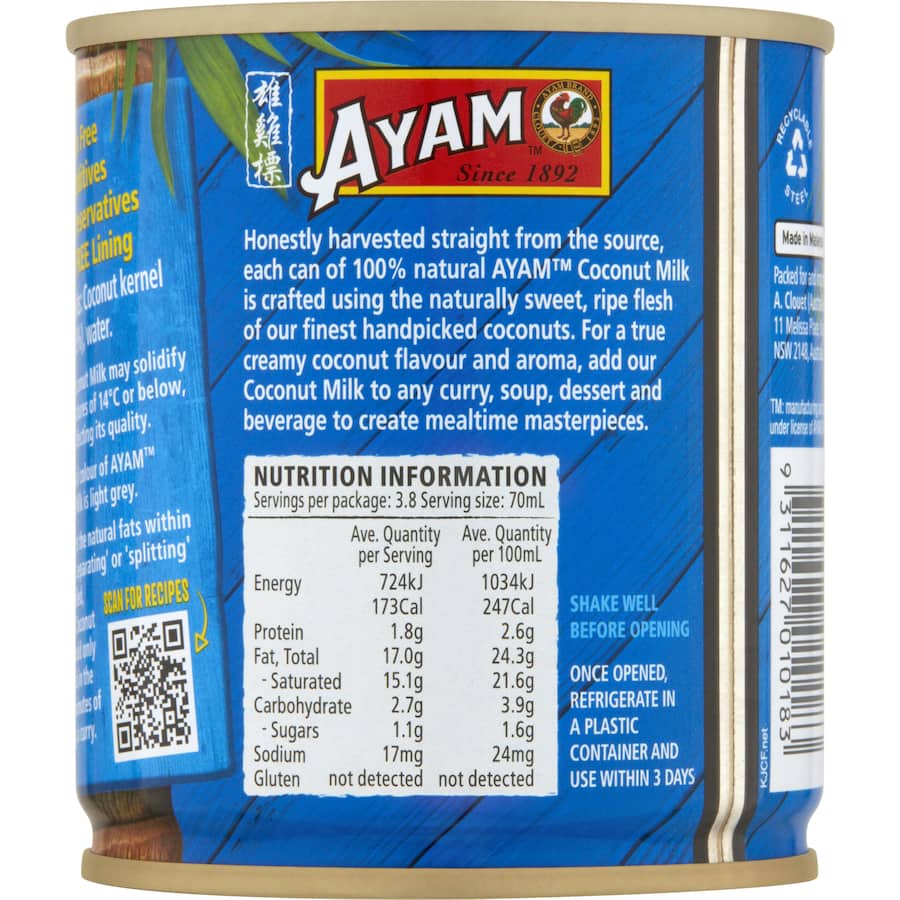Ayam Coconut Milk Premium Can 270mL