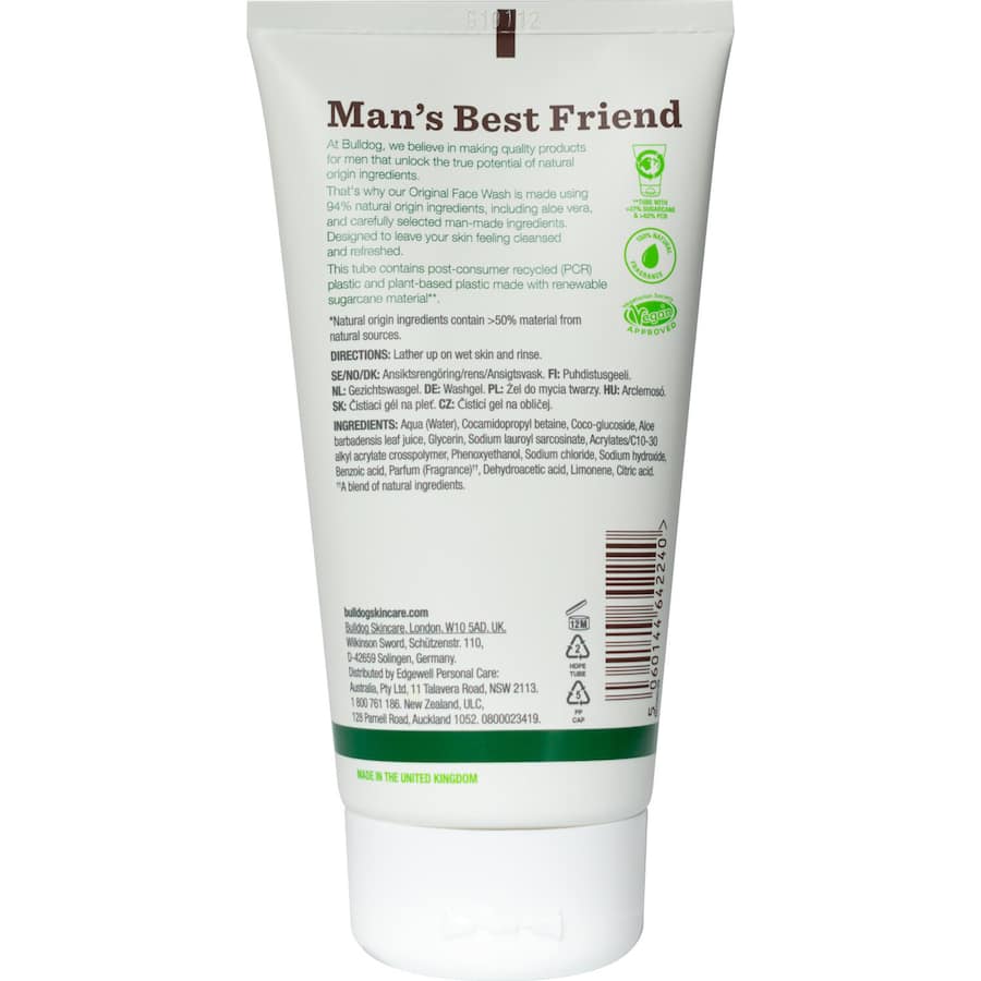 Bulldog Facial Wash Original Tube 150mL