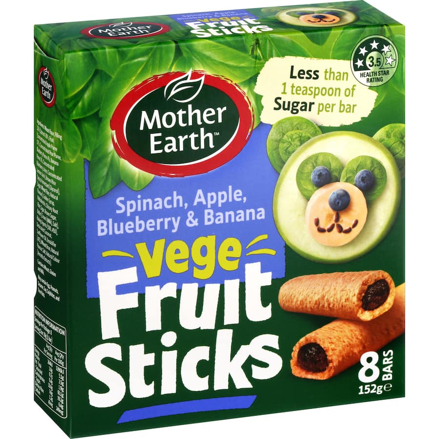 Mother Earth Fruit Sticks Spinach Banana Berry 8pk 152g