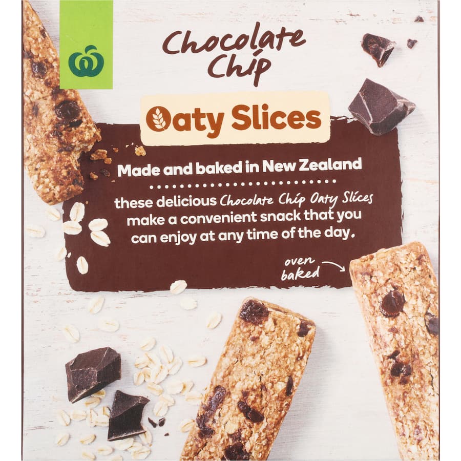 Woolworths Oaty Slices Oat Bars Chocolate Chip 6pk 240g