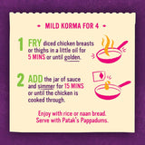 Pataks Recipe Base Korma Rich Creamy Coconut Mild Jar 450g