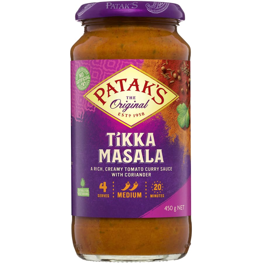 Pataks Recipe Base Tikka Masala Medium Jar 450g