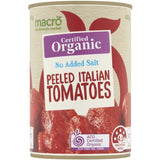 Macro Organic Peeled Tomatoes Italian No Added Salt Can 400g