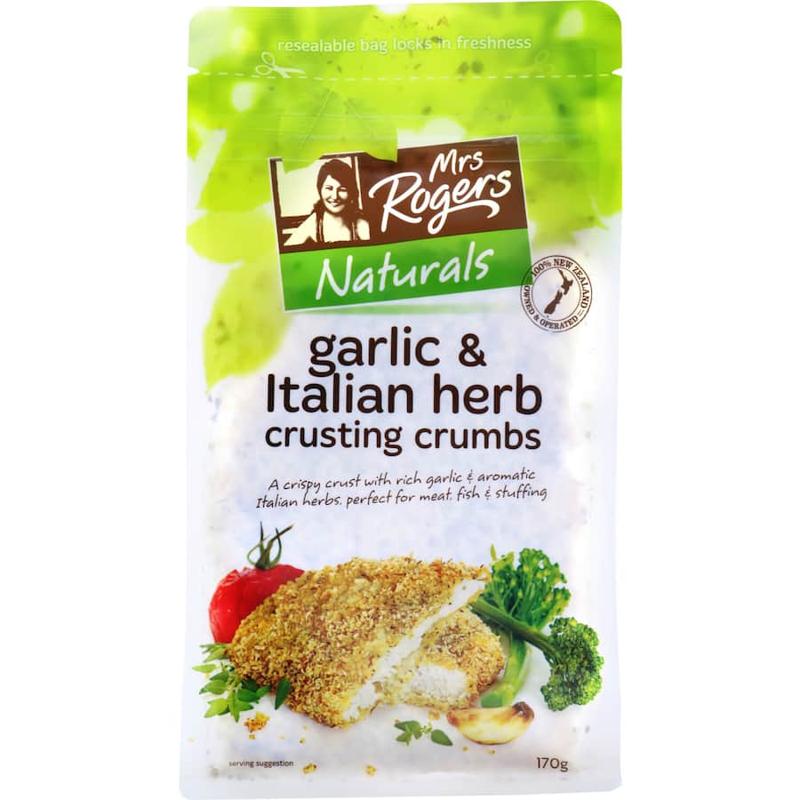 Mrs Rogers Coating Mix Italian Garlic Crumb Resealable bag 170g