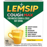 Lemsip Cough Max For Mucus Cough & Cold Lemon Hot Drink Sachets 10pack