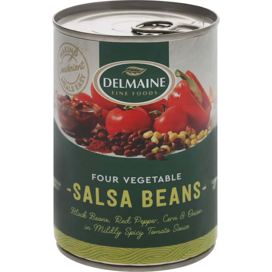 Delmaine Salsa Beans  Can 400g