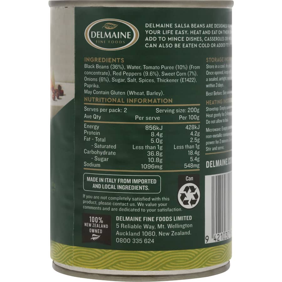 Delmaine Salsa Beans  Can 400g