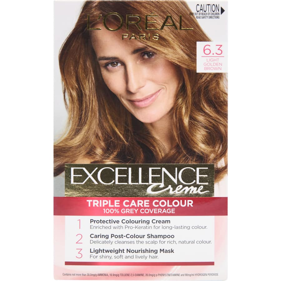 Loreal Excellence Hair Colour Light Golden Brown 6.3 1pack