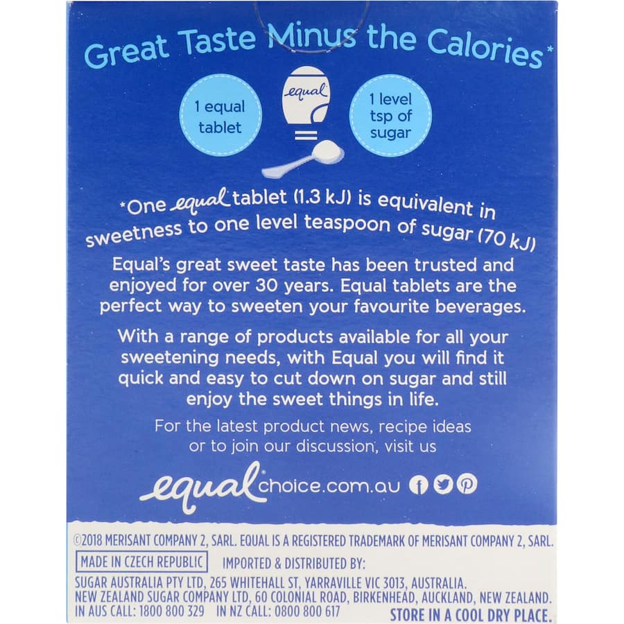 Equal Sugar Substitute Tablets Refill 500pack