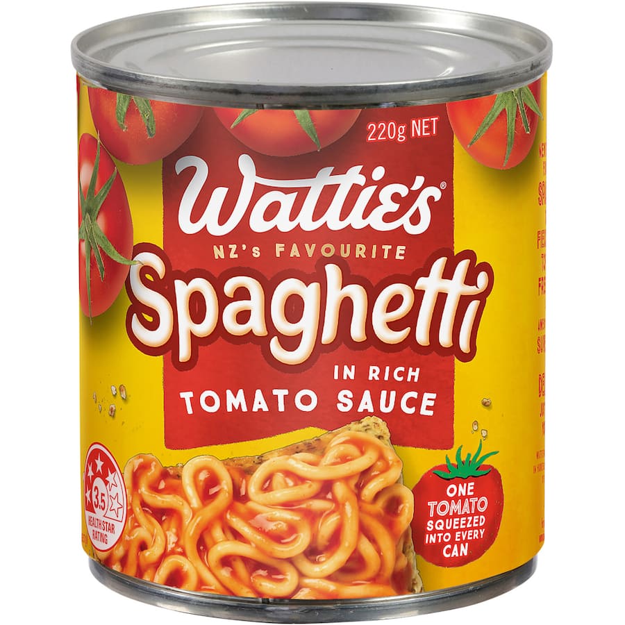 Watties Spaghetti In Tomato Sauce  Can 220g
