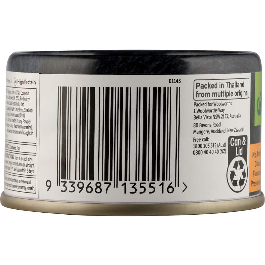 Woolworths Tuna Laksa Tear tab can 95g