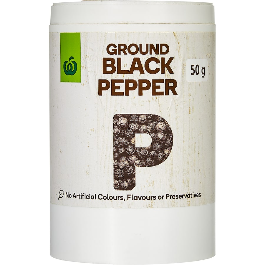 Woolworths Black Pepper Ground Shaker 50g