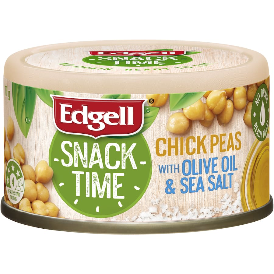Edgell Snack Time Chickpeas With Sea Salt Can 70g