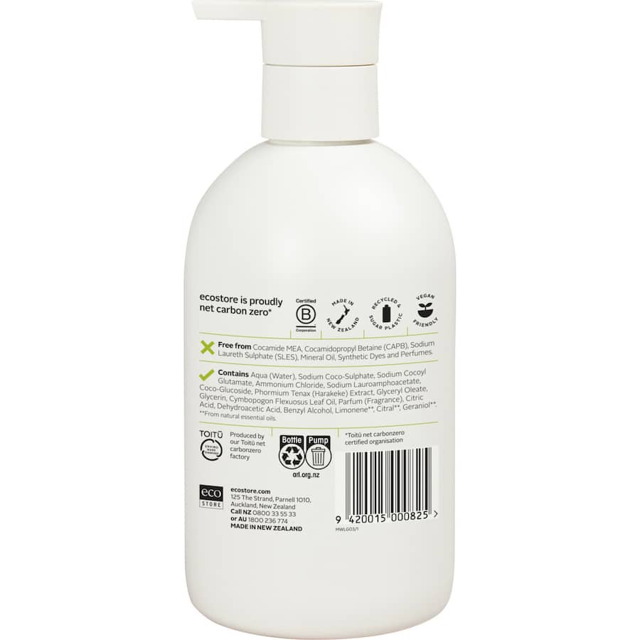 Ecostore Hand Wash Lemongrass & Lime Leaf Pump 300mL